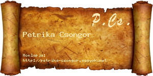 Petrika Csongor névjegykártya